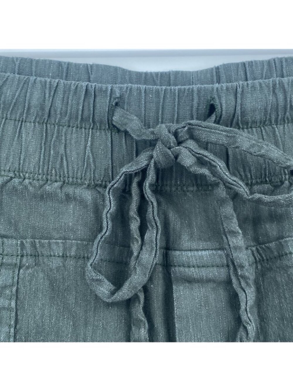 Kut From The Kloth Women's Size L Green Linen Blend Drawstring Pants - Picture 13 of 16